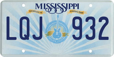 MS license plate LQJ932