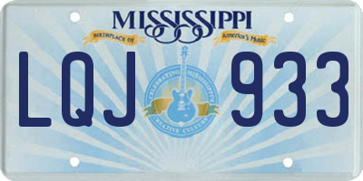 MS license plate LQJ933