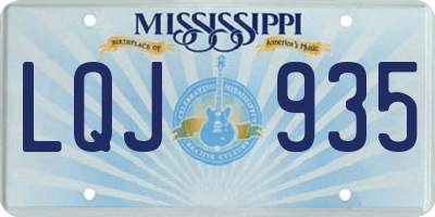 MS license plate LQJ935