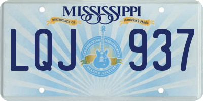 MS license plate LQJ937