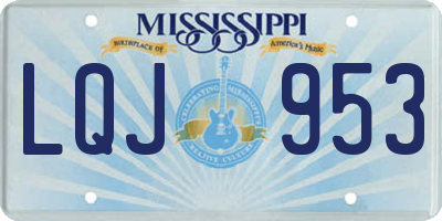 MS license plate LQJ953