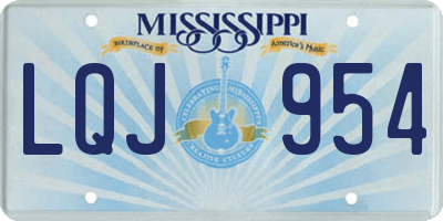 MS license plate LQJ954