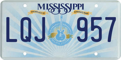 MS license plate LQJ957