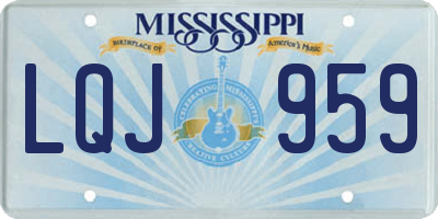 MS license plate LQJ959