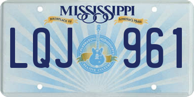 MS license plate LQJ961