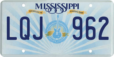 MS license plate LQJ962