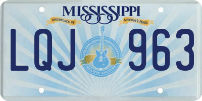 MS license plate LQJ963
