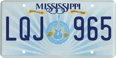 MS license plate LQJ965