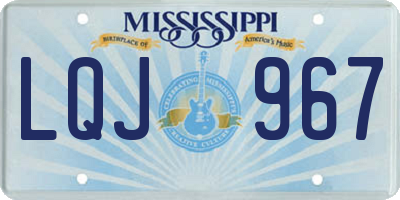 MS license plate LQJ967