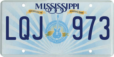 MS license plate LQJ973
