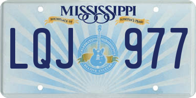 MS license plate LQJ977