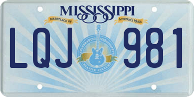 MS license plate LQJ981