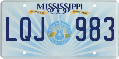 MS license plate LQJ983