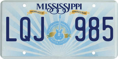 MS license plate LQJ985