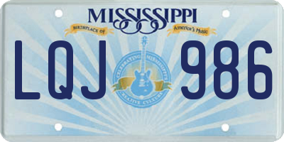 MS license plate LQJ986