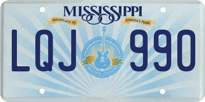 MS license plate LQJ990