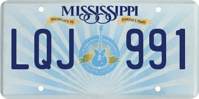 MS license plate LQJ991