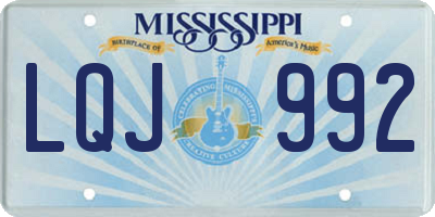 MS license plate LQJ992
