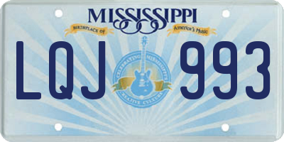 MS license plate LQJ993