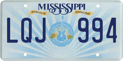 MS license plate LQJ994