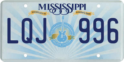 MS license plate LQJ996