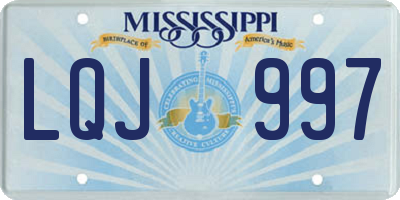MS license plate LQJ997