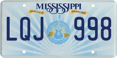 MS license plate LQJ998