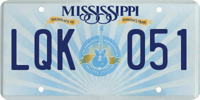 MS license plate LQK051