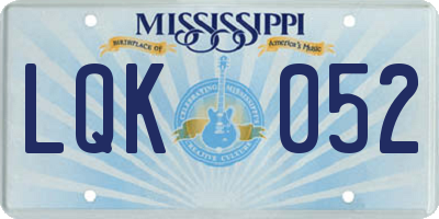 MS license plate LQK052