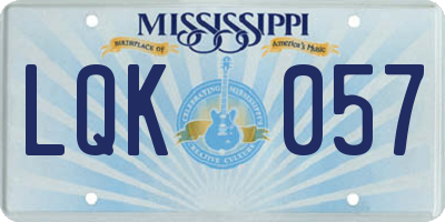 MS license plate LQK057
