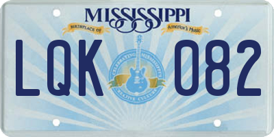 MS license plate LQK082