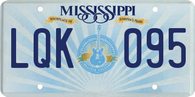 MS license plate LQK095