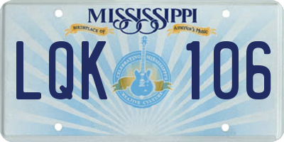 MS license plate LQK106