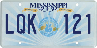MS license plate LQK121