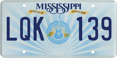 MS license plate LQK139