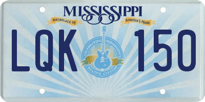 MS license plate LQK150