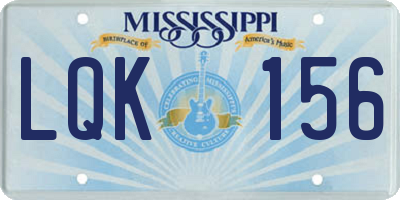 MS license plate LQK156
