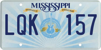 MS license plate LQK157