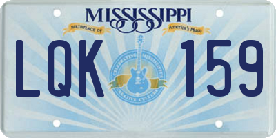 MS license plate LQK159
