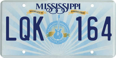 MS license plate LQK164