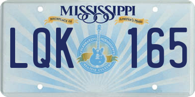MS license plate LQK165