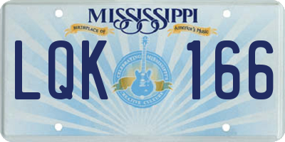 MS license plate LQK166