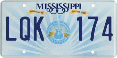 MS license plate LQK174