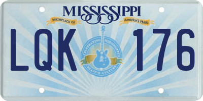 MS license plate LQK176