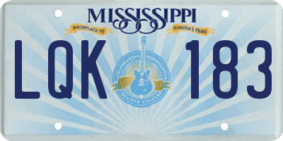 MS license plate LQK183
