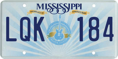 MS license plate LQK184