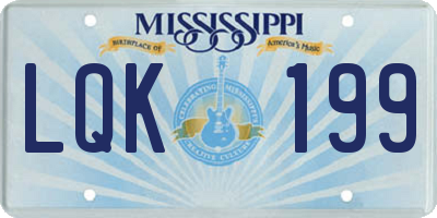 MS license plate LQK199