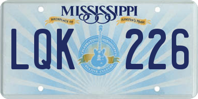 MS license plate LQK226