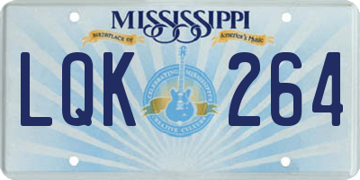 MS license plate LQK264