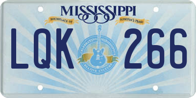 MS license plate LQK266